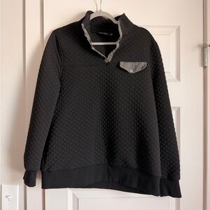 Never worn! Black Quilted Pullover. Large.